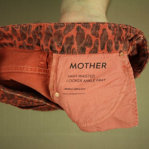 Mother High Waisted Looker Ankle Fray Jeans Women's Size 26 Animal Attraction - Picture 8 of 12